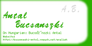 antal bucsanszki business card